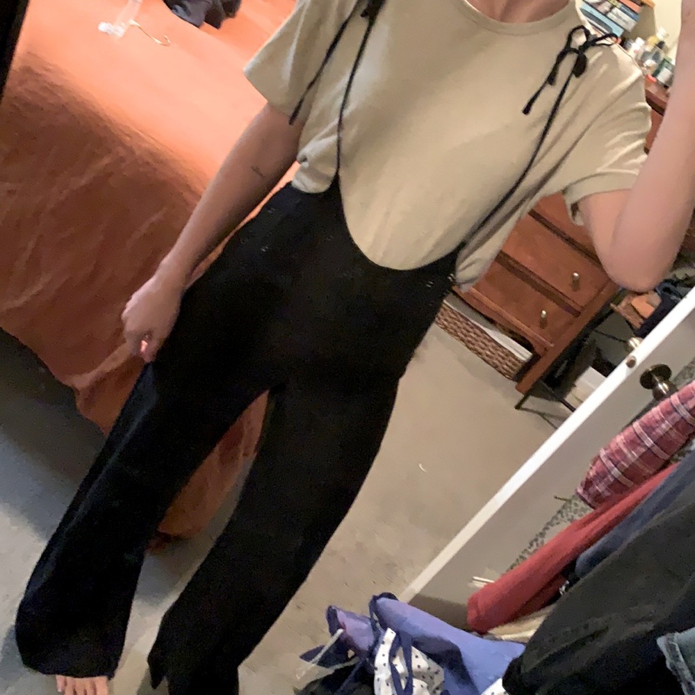 Wild Honey black pants with shoulder ties